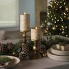 imageLuminara Real Birch Bark Wrapped Flameless LED Candle 4quot x 53quot Battery Operated Moving Flame Pillar Light with Timer  Natural Decor Unscented35 x 45inch