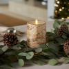 imageLuminara Real Birch Bark Wrapped Flameless LED Candle 4quot x 53quot Battery Operated Moving Flame Pillar Light with Timer  Natural Decor Unscented5inch