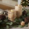 imageLuminara Real Birch Bark Wrapped Flameless LED Candle 4quot x 53quot Battery Operated Moving Flame Pillar Light with Timer  Natural Decor Unscented5inch
