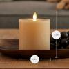 imageLuminara Seaglass Rechargeable Flameless LED Candle Silver Blue 3quot x 65quot Moving Flame Pillar Timer USB TypeC Charging Cable Unscented Real WaxFog
