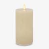 imageLuminara Seaglass Rechargeable Flameless LED Candle Silver Blue 3quot x 65quot Moving Flame Pillar Timer USB TypeC Charging Cable Unscented Real WaxFog