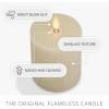 imageLuminara Seaglass Rechargeable Flameless LED Candle Silver Blue 3quot x 65quot Moving Flame Pillar Timer USB TypeC Charging Cable Unscented Real WaxFog