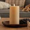 imageLuminara Seaglass Rechargeable Flameless LED Candle Silver Blue 3quot x 65quot Moving Flame Pillar Timer USB TypeC Charging Cable Unscented Real WaxFog