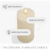imageLuminara Seaglass Rechargeable Flameless LED Candle Silver Blue 3quot x 65quot Moving Flame Pillar Timer USB TypeC Charging Cable Unscented Real WaxFog