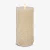 imageLuminara Seaglass Rechargeable Flameless LED Candle Silver Blue 3quot x 65quot Moving Flame Pillar Timer USB TypeC Charging Cable Unscented Real WaxFog