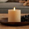 imageLuminara Seaglass Rechargeable Flameless LED Candle Silver Blue 3quot x 65quot Moving Flame Pillar Timer USB TypeC Charging Cable Unscented Real WaxFog