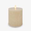imageLuminara Seaglass Rechargeable Flameless LED Candle Silver Blue 3quot x 65quot Moving Flame Pillar Timer USB TypeC Charging Cable Unscented Real WaxFog