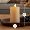 imageLuminara Seaglass Rechargeable Flameless LED Candle Silver Blue 3quot x 65quot Moving Flame Pillar Timer USB TypeC Charging Cable Unscented Real WaxFog
