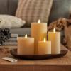 imageLuminara Seaglass Rechargeable Flameless LED Candle Silver Blue 3quot x 65quot Moving Flame Pillar Timer USB TypeC Charging Cable Unscented Real WaxFog