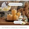 imageLuminara Seaglass Rechargeable Flameless LED Candle Silver Blue 3quot x 65quot Moving Flame Pillar Timer USB TypeC Charging Cable Unscented Real WaxFog