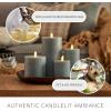 imageLuminara Seaglass Rechargeable Flameless LED Candle Silver Blue 3quot x 65quot Moving Flame Pillar Timer USB TypeC Charging Cable Unscented Real WaxSilver Blue