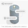 imageLuminara Seaglass Rechargeable Flameless LED Candle Silver Blue 3quot x 65quot Moving Flame Pillar Timer USB TypeC Charging Cable Unscented Real WaxSilver Blue
