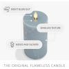 imageLuminara Seaglass Rechargeable Flameless LED Candle Silver Blue 3quot x 65quot Moving Flame Pillar Timer USB TypeC Charging Cable Unscented Real WaxSilver Blue