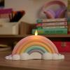 imageLuminara Flameless Home Decor  Pastel Crystal Rose Rainbow LED Candle Blue 66quot x 43quot Realistic Moving Flame Battery Operated wTimer Indoor Use