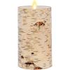imageLuminara Real Birch Bark Wrapped Flameless LED Candle 4quot x 53quot Battery Operated Moving Flame Pillar Light with Timer  Natural Decor Unscented35 x 65inch
