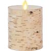 imageLuminara Real Birch Bark Wrapped Flameless LED Candle 4quot x 53quot Battery Operated Moving Flame Pillar Light with Timer  Natural Decor Unscented35 x 45inch