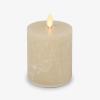 imageLuminara Seaglass Rechargeable Flameless LED Candle Silver Blue 3quot x 65quot Moving Flame Pillar Timer USB TypeC Charging Cable Unscented Real WaxFog