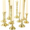 imageKoyal Wholesale Vintage Gold Mixed Taper Holders Set of 10 Mismatched Candlesticks Set Bohemian Decorative Candle SetGold