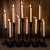 imageKoyal Wholesale Vintage Gold Mixed Taper Holders Set of 10 Mismatched Candlesticks Set Bohemian Decorative Candle SetMatte Black