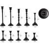 imageKoyal Wholesale Vintage Gold Mixed Taper Holders Set of 10 Mismatched Candlesticks Set Bohemian Decorative Candle SetMatte Black