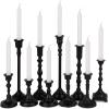 imageKoyal Wholesale Vintage Gold Mixed Taper Holders Set of 10 Mismatched Candlesticks Set Bohemian Decorative Candle SetMatte Black
