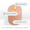 imageLuminara  Flameless LED Battery Operated Flickering Pillar Candles  Stone Grey  Pack of 13x45  Realistic Moving Flame Real Wax IndoorOutdoorMellow Peach