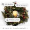 imageLuminara 18quot Holiday Wreath ampamp Centerpiece wRed Berries Ivory Melted Top Flameless LED Candle 3quot x 45quot Unscented Paraffin Wax Front Door Decor