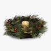 imageLuminara 18quot Holiday Wreath ampamp Centerpiece wRed Berries Ivory Melted Top Flameless LED Candle 3quot x 45quot Unscented Paraffin Wax Front Door Decor