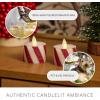 imageLuminara 2Pack Moving Flame LED Flameless Tealight 14quot x 2quot Battery Operated Plastic LED Flameless Tea Light Smooth Candy Cane Red
