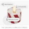 imageLuminara 2Pack Moving Flame LED Flameless Tealight 14quot x 2quot Battery Operated Plastic LED Flameless Tea Light Smooth Candy Cane Red
