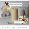 imageLuminara Diffusing Flameless LED Candle Ivory 375quot x 7quot Moving Flame Battery Operated Real Wax Decorative Aromatherapy Pillar Timer Candle Only