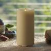 imageLuminara Diffusing Flameless LED Candle Ivory 375quot x 7quot Moving Flame Battery Operated Real Wax Decorative Aromatherapy Pillar Timer Candle Only