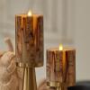 imageLuminara Embedded Birch Twigs Flameless LED Candle 35quot x 65quot Moving Flame Real Wax Unscented Battery Operated Decorative Home Lighting Safe35 x 65