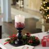 imageLuminara Embedded Flameless LED Candle  Red Berry 35quot x 45quot  Moving Flame Pillar Battery Operated Timer Real Wax Unscented SafeRed