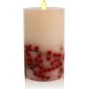 imageLuminara Embedded Flameless LED Candle  Red Berry 35quot x 45quot  Moving Flame Pillar Battery Operated Timer Real Wax Unscented SafeRed