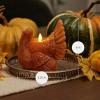 imageLuminara Flameless Fall Harvest Decor  Turkey Figural LED Candle Natural Color Adobe 53quot x 75quot Real Wax Moving Flame Battery Operated wTimerAdobe Turkey