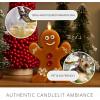 imageLuminara Flameless Festive Decor  Gingerbread Man Figural LED Candle Natural Color Brown 53quot x 75quot Real Wax Moving Flame Battery Operated Timer