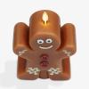 imageLuminara Flameless Festive Decor  Gingerbread Man Figural LED Candle Natural Color Brown 53quot x 75quot Real Wax Moving Flame Battery Operated Timer