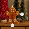 imageLuminara Flameless Festive Decor  Gingerbread Man Figural LED Candle Natural Color Brown 53quot x 75quot Real Wax Moving Flame Battery Operated Timer