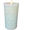imageLuminara Flameless LED Candle Embedded Moving Flame Pillar Unscented Real Wax with Recessed Edge Remote Ready Timer Surf Spray 65inch