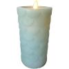 imageLuminara Flameless LED Candle Embedded Moving Flame Pillar Unscented Real Wax with Recessed Edge Remote Ready Timer Surf Spray 65inch
