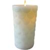 imageLuminara Flameless LED Candle Embedded Moving Flame Pillar Unscented Real Wax with Recessed Edge Remote Ready Timer Surf Spray 65inch
