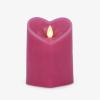 imageLuminara Raspberry Sorbet Heart Shaped Pillar Candle  Flickering RealFlame Technology  Remote Ready  Romantic Valentines Collection  35quot x45quotRaspberry Sorbet