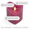 imageLuminara Raspberry Sorbet Heart Shaped Pillar Candle  Flickering RealFlame Technology  Remote Ready  Romantic Valentines Collection  35quot x45quotRaspberry Sorbet