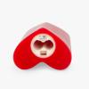 imageLuminara Raspberry Sorbet Heart Shaped Pillar Candle  Flickering RealFlame Technology  Remote Ready  Romantic Valentines Collection  35quot x45quotTrue Red