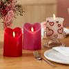imageLuminara Raspberry Sorbet Heart Shaped Pillar Candle  Flickering RealFlame Technology  Remote Ready  Romantic Valentines Collection  35quot x45quotTrue Red