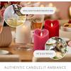 imageLuminara Raspberry Sorbet Heart Shaped Pillar Candle  Flickering RealFlame Technology  Remote Ready  Romantic Valentines Collection  35quot x45quotTrue Red
