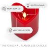 imageLuminara Raspberry Sorbet Heart Shaped Pillar Candle  Flickering RealFlame Technology  Remote Ready  Romantic Valentines Collection  35quot x45quotTrue Red