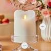 imageLuminara Raspberry Sorbet Heart Shaped Pillar Candle  Flickering RealFlame Technology  Remote Ready  Romantic Valentines Collection  35quot x45quotWhite