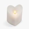 imageLuminara Raspberry Sorbet Heart Shaped Pillar Candle  Flickering RealFlame Technology  Remote Ready  Romantic Valentines Collection  35quot x45quotWhite